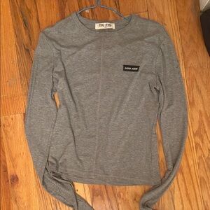 Miu Heather Gray Long Sleeve Shirt